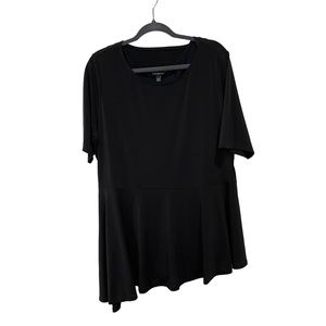 Lane Bryant Blouse Sz 18/20 Asymmetrical Hem Peplum Whimsygoth Fairy Baby Doll